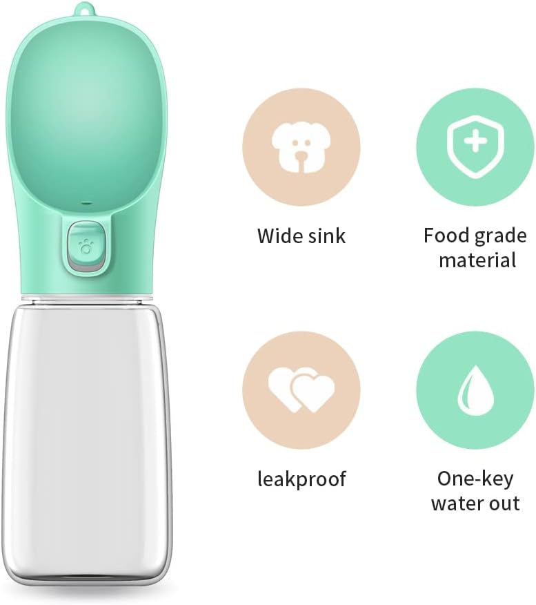 Newaner Hundvattenflaska, läckagesäker bärbar valpvattendispenser