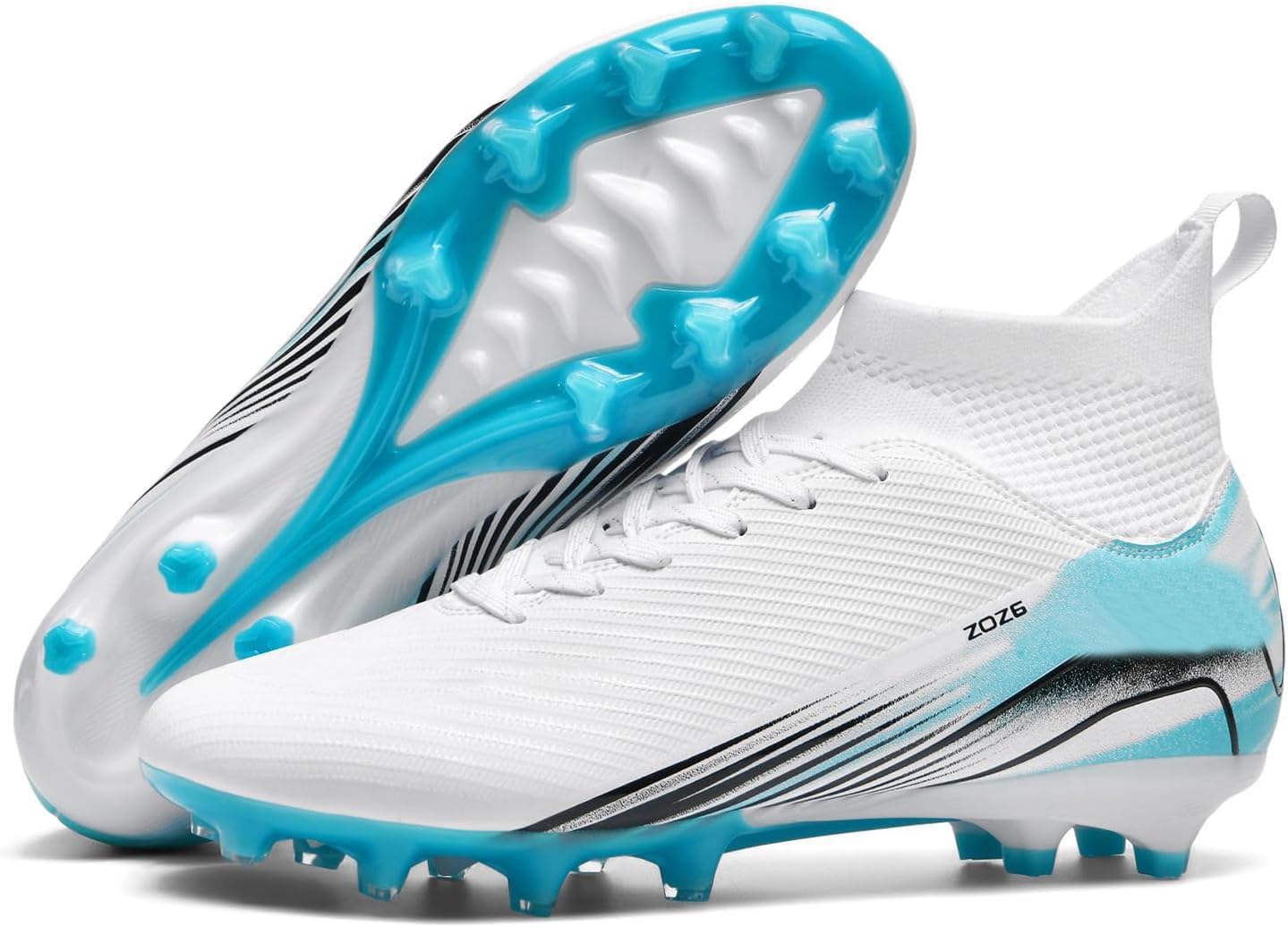 Boys' Men's Soccer Shoes, High Shank & Dobs, Professional Lace-up Outdoor Shoes for Training and Game, Amg J2, 41 EU