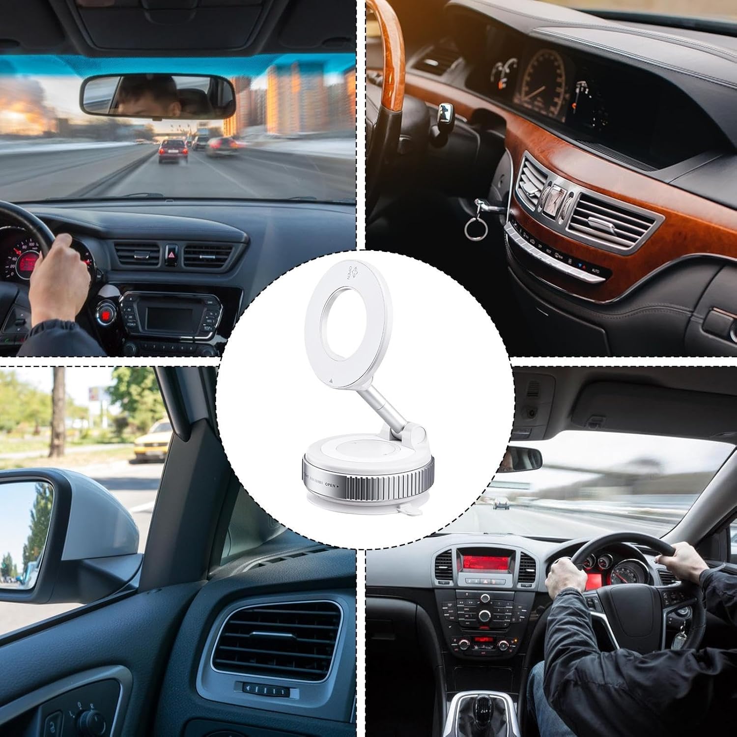 Vacuum Magnetic Car Phone Mount, 360 Degree