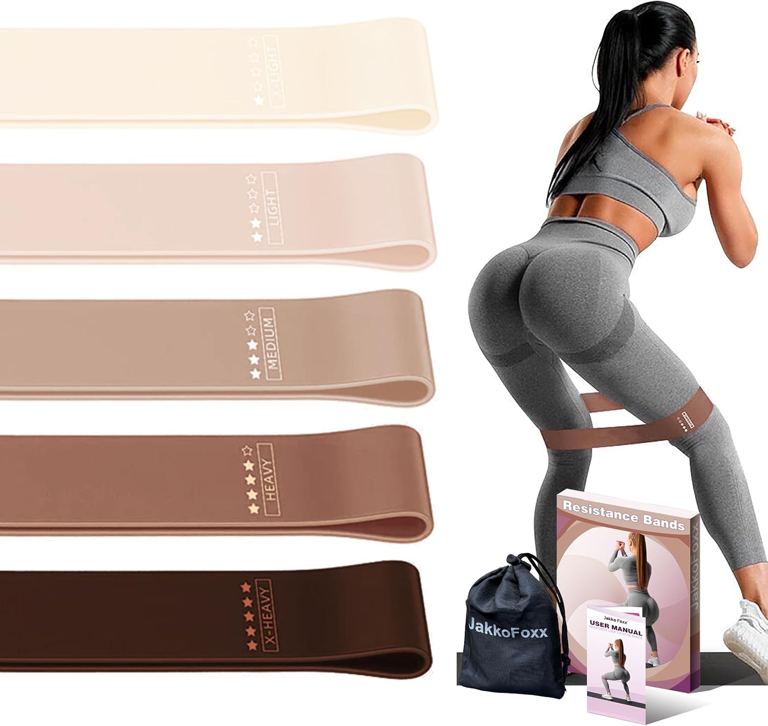 Resistance Loop Exercise Band - set of 5