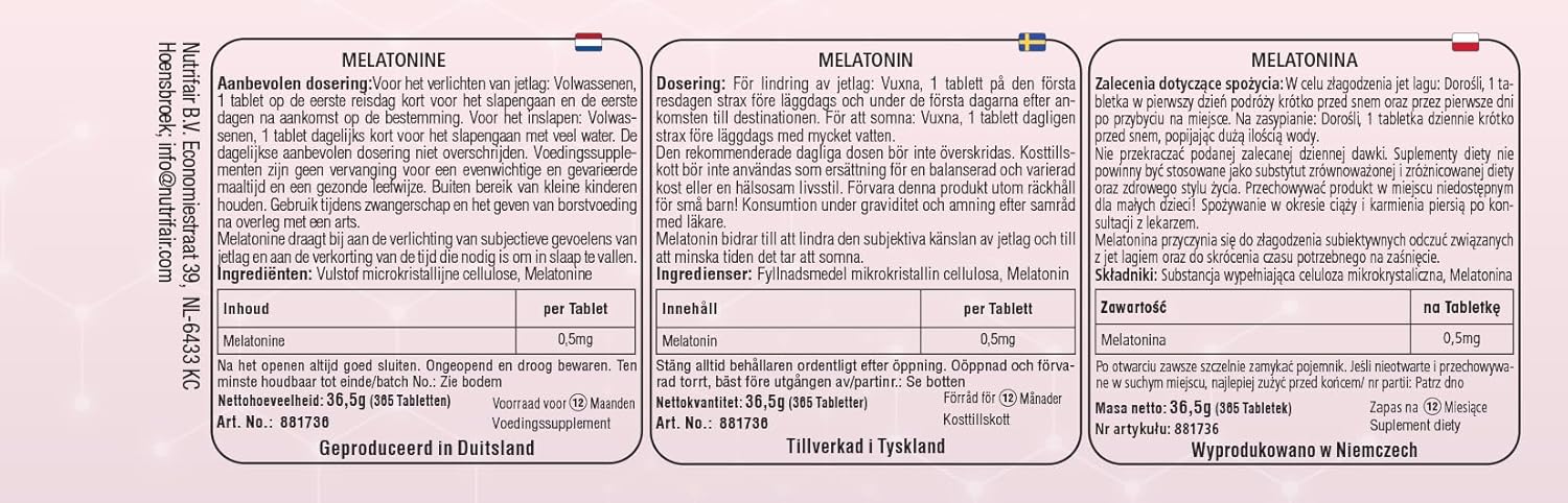 Melatonin 0,5 mg - 365 tabletter