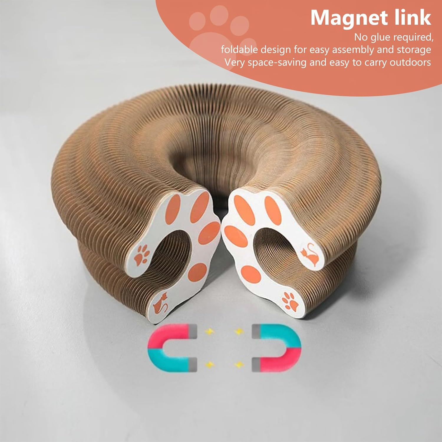 Kattklösare med klockboll en interaktiv kattklösleksak i multiform med dragspelsdesign