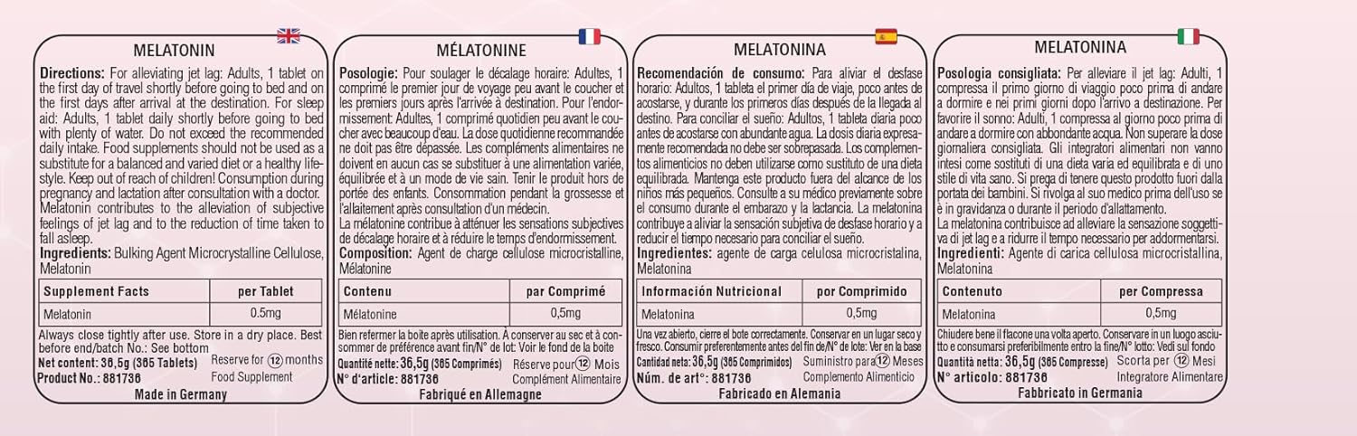 Melatonin 0,5 mg - 365 tabletter