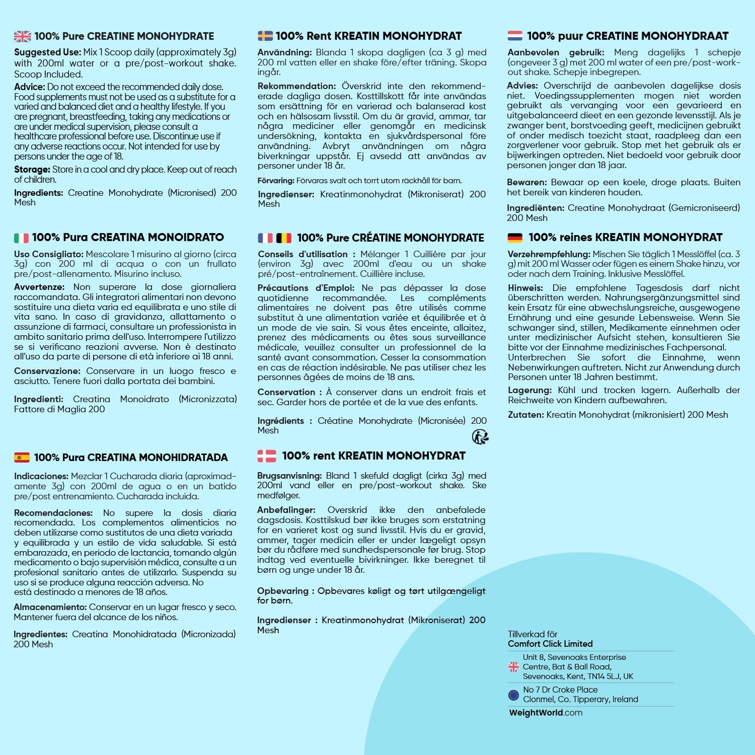 Kreatin Monohydrat Pulver 500 g