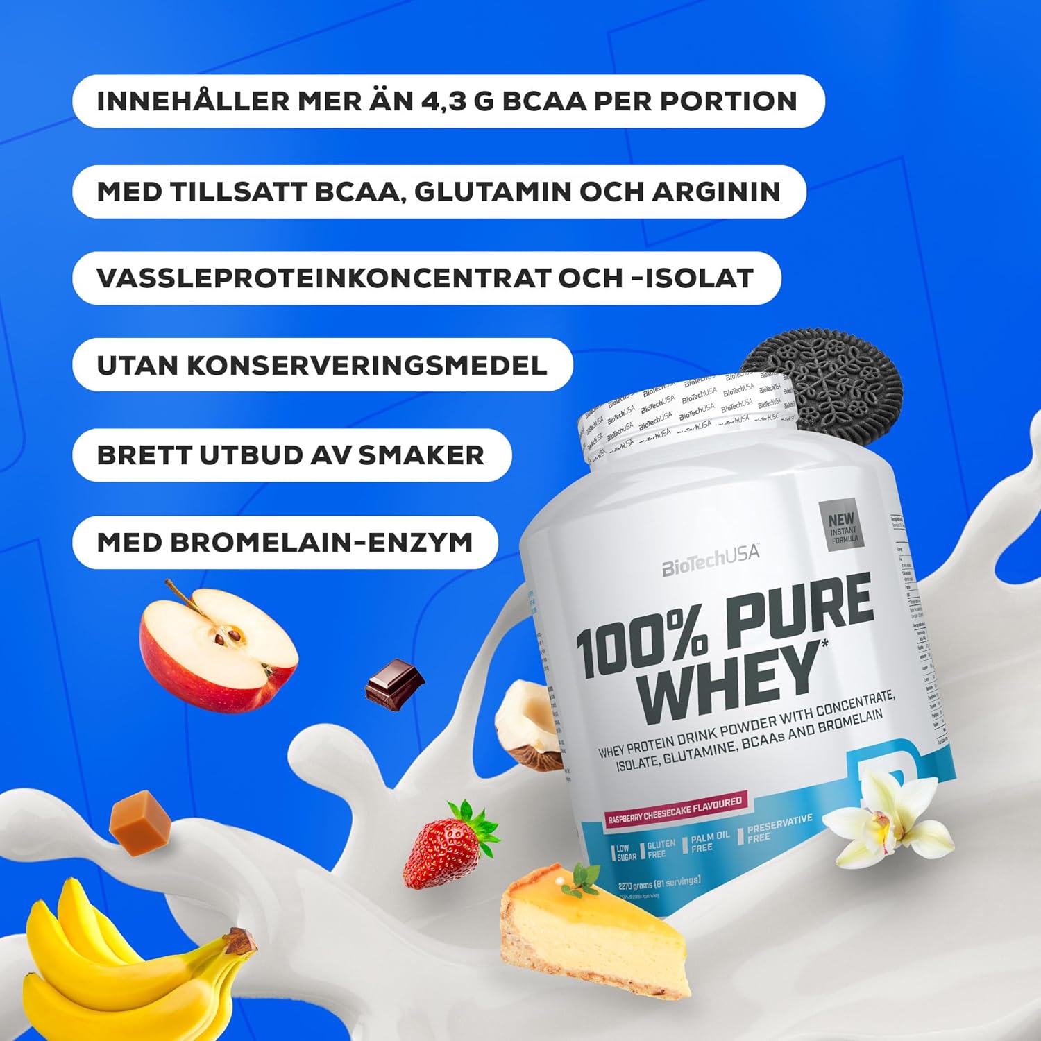 Proteinpulver med BCAA och glutamin