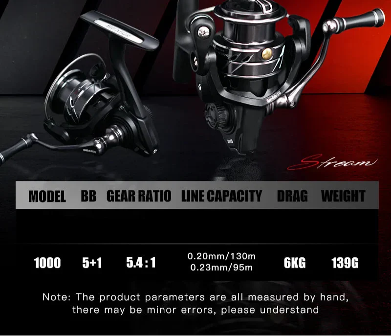 Stream 1000 Spinning Reel Carbon Drag Washers Black-2